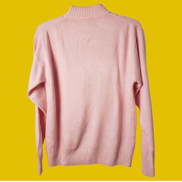 Jian Feng Cable Knit Mock Sweater Womens soft pink Medium - Picture 2 of 10